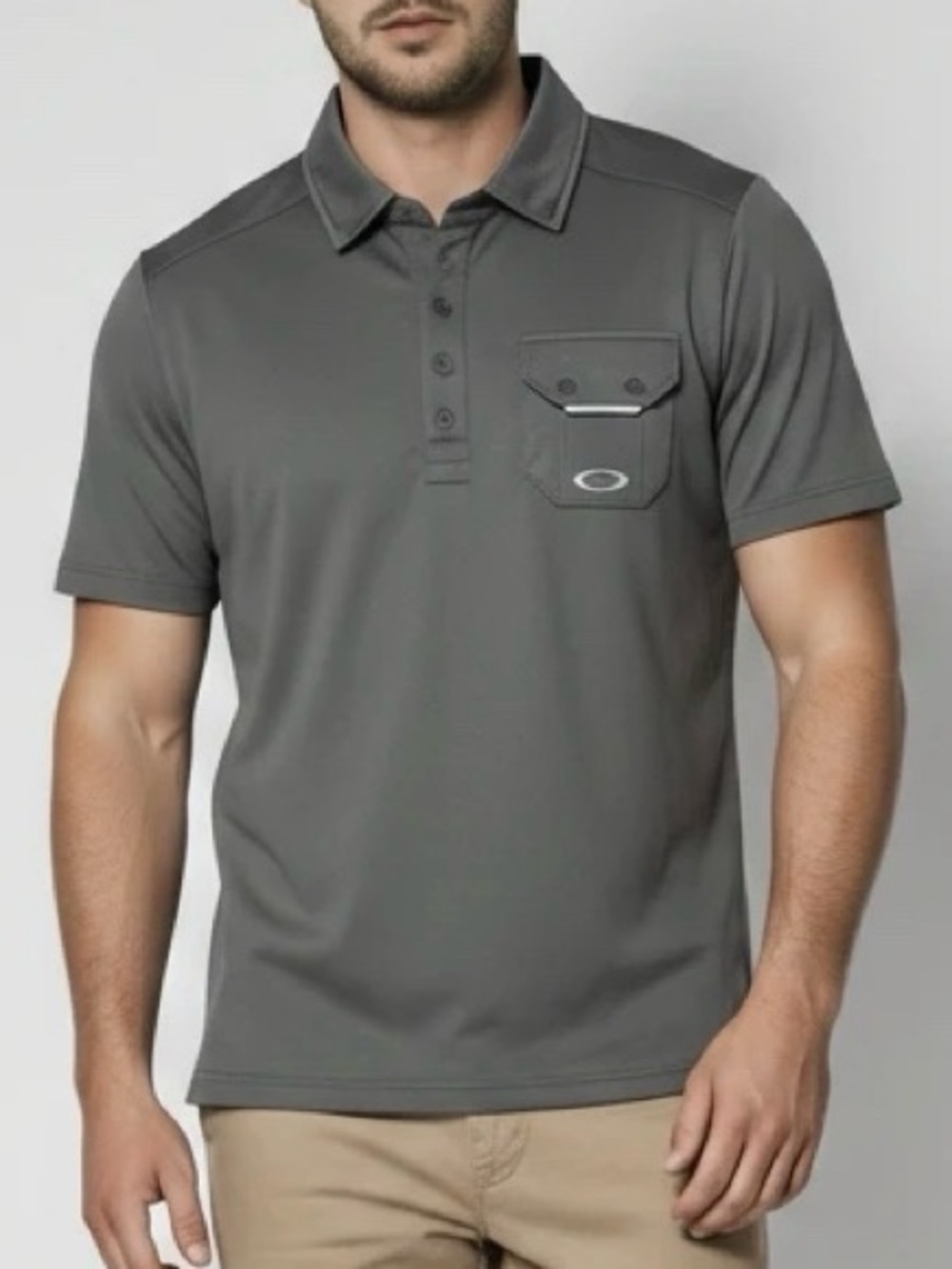 Oakley Grey Front Pocket Polo Shirt